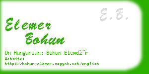 elemer bohun business card